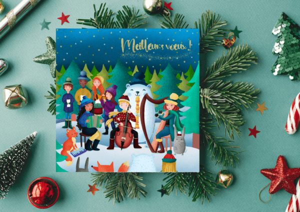 Carte "Les petits musiciens de Noël"